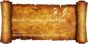Horánszky Jozefina névjegykártya